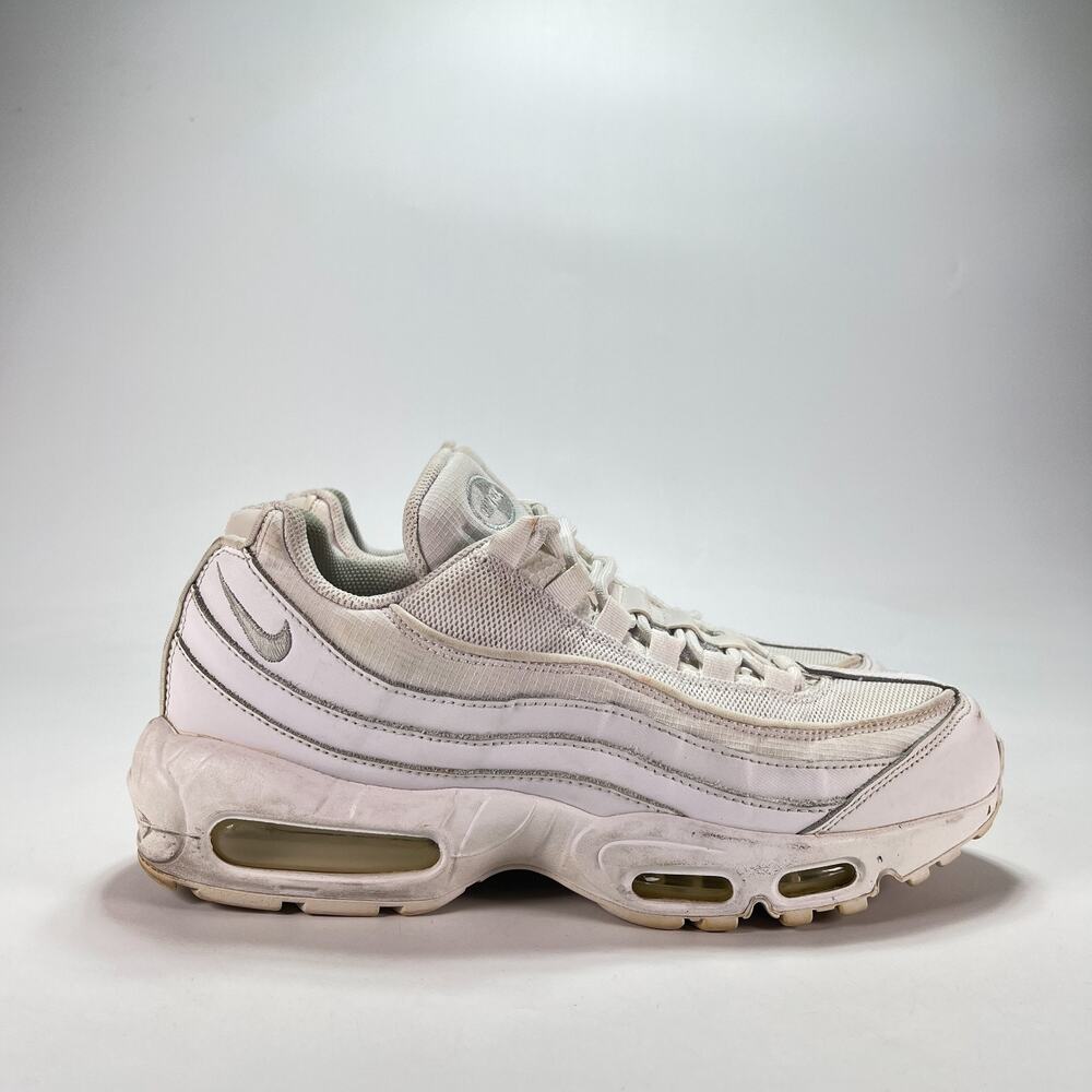Nike Air Max 95 Triple White Pure Platinum Casual Sneakers CT1268-100 Men's Sz 9